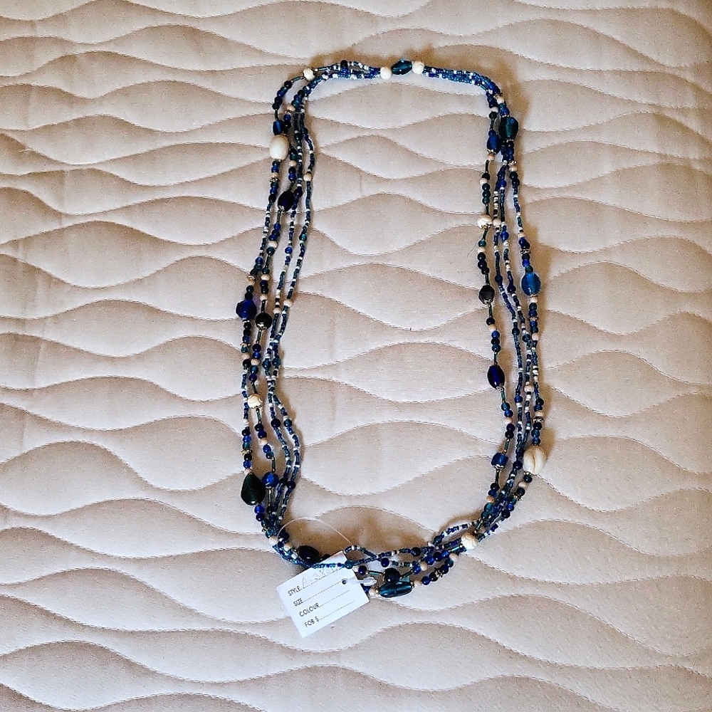 Blue and White necklace.  So pretty for summer